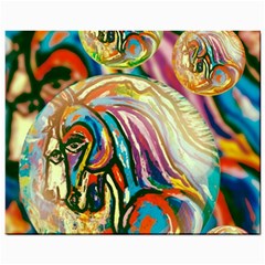 Abstract Horses Mini Button Earrings