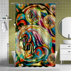 Abstract Horses Shower Curtain 48  X 72  (small) 