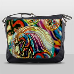 Abstract Horses Messenger Bags