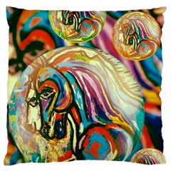 Abstract Horses Large Cushion Case (one Side) by KAllan