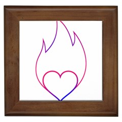 Heart Flame Logo Emblem Framed Tiles by Nexatart