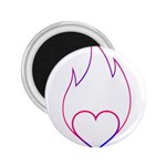 Heart Flame Logo Emblem 2.25  Magnets Front