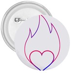 Heart Flame Logo Emblem 3  Buttons Front