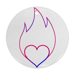 Heart Flame Logo Emblem Ornament (round) by Nexatart