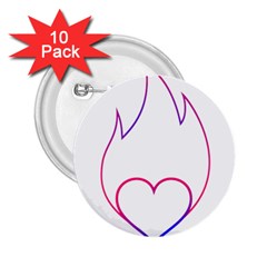 Heart Flame Logo Emblem 2 25  Buttons (10 Pack)  by Nexatart