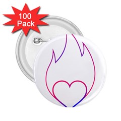 Heart Flame Logo Emblem 2 25  Buttons (100 Pack)  by Nexatart