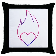 Heart Flame Logo Emblem Throw Pillow Case (black) by Nexatart