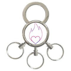 Heart Flame Logo Emblem 3-ring Key Chains by Nexatart