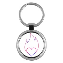 Heart Flame Logo Emblem Key Chains (round)  by Nexatart