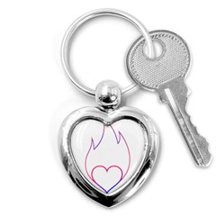 Heart Flame Logo Emblem Key Chains (heart)  by Nexatart