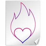 Heart Flame Logo Emblem Canvas 12  x 16   11.86 x15.41  Canvas - 1