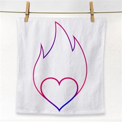 Heart Flame Logo Emblem Face Towel by Nexatart