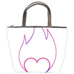 Heart Flame Logo Emblem Bucket Bags Front