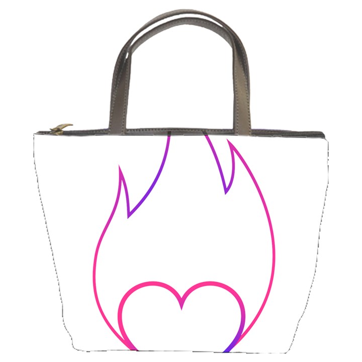 Heart Flame Logo Emblem Bucket Bags