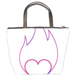 Heart Flame Logo Emblem Bucket Bags Back