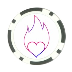 Heart Flame Logo Emblem Poker Chip Card Guard (10 Pack) by Nexatart