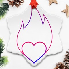 Heart Flame Logo Emblem Ornament (snowflake) by Nexatart