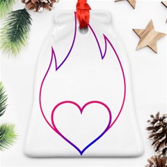 Heart Flame Logo Emblem Bell Ornament (two Sides) by Nexatart