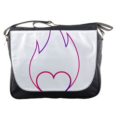 Heart Flame Logo Emblem Messenger Bags by Nexatart