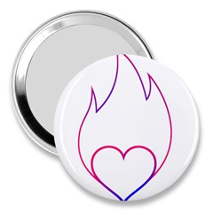 Heart Flame Logo Emblem 3  Handbag Mirrors by Nexatart