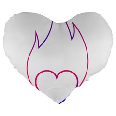 Heart Flame Logo Emblem Large 19  Premium Heart Shape Cushions by Nexatart