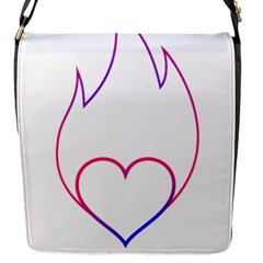 Heart Flame Logo Emblem Flap Messenger Bag (s) by Nexatart