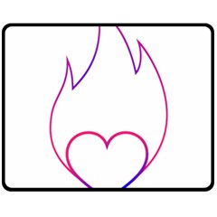 Heart Flame Logo Emblem Double Sided Fleece Blanket (medium)  by Nexatart