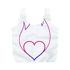 Heart Flame Logo Emblem Full Print Recycle Bags (m)  by Nexatart