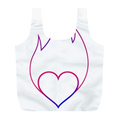 Heart Flame Logo Emblem Full Print Recycle Bags (l)  by Nexatart