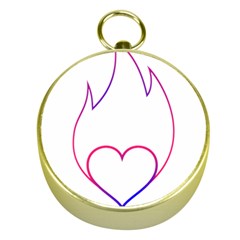 Heart Flame Logo Emblem Gold Compasses by Nexatart