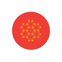 Pentagon Cells Chemistry Yellow Magnet 3  (round)