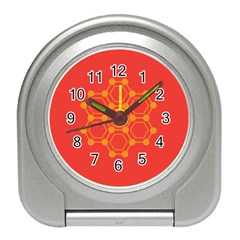 Pentagon Cells Chemistry Yellow Travel Alarm Clocks by Nexatart