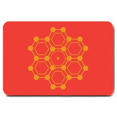 Pentagon Cells Chemistry Yellow Large Doormat  by Nexatart