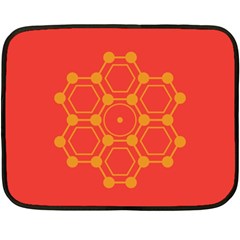 Pentagon Cells Chemistry Yellow Fleece Blanket (mini) by Nexatart