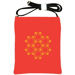 Pentagon Cells Chemistry Yellow Shoulder Sling Bags by Nexatart