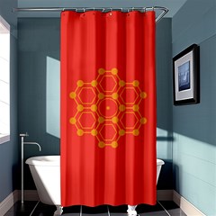 Pentagon Cells Chemistry Yellow Shower Curtain 36  X 72  (stall)  by Nexatart