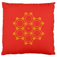 Pentagon Cells Chemistry Yellow Large Cushion Case (one Side) by Nexatart