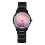 Background Blurry Template Pattern Stainless Steel Round Watch Front