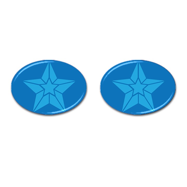 Star Design Pattern Texture Sign Cufflinks (Oval)