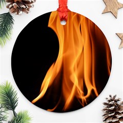 Fire Flame Pillar Of Fire Heat Ornament (round) by Nexatart