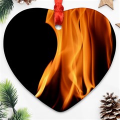 Fire Flame Pillar Of Fire Heat Ornament (heart) by Nexatart