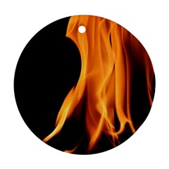 Fire Flame Pillar Of Fire Heat Round Ornament (two Sides) by Nexatart