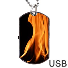 Fire Flame Pillar Of Fire Heat Dog Tag Usb Flash (one Side) by Nexatart