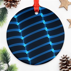 Background Light Glow Blue Ornament (round) by Nexatart