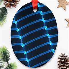 Background Light Glow Blue Ornament (oval) by Nexatart