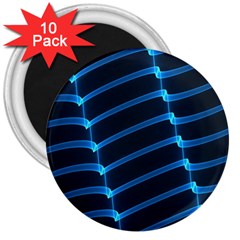 Background Light Glow Blue 3  Magnets (10 Pack)  by Nexatart