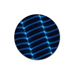 Background Light Glow Blue Rubber Round Coaster (4 Pack)  by Nexatart