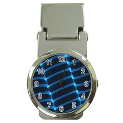 Background Light Glow Blue Money Clip Watches by Nexatart