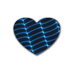 Background Light Glow Blue Rubber Coaster (heart)  by Nexatart