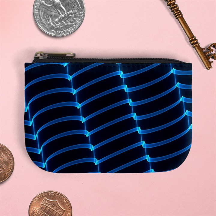 Background Light Glow Blue Mini Coin Purses